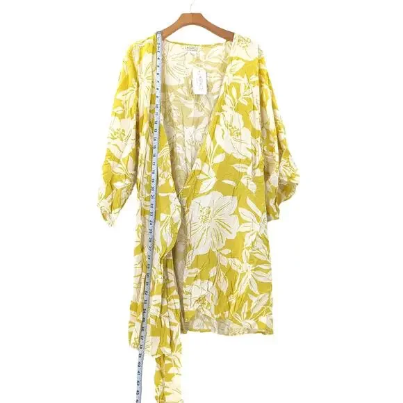 L*Space Pfeiffer Cover-Up Wrap Dress In Havana Blooms L Bikinis